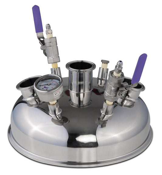 12" Pre-Built Hemispherical Lid with BVV 316SS Full Bore Valves - BVV High Desert Scientific