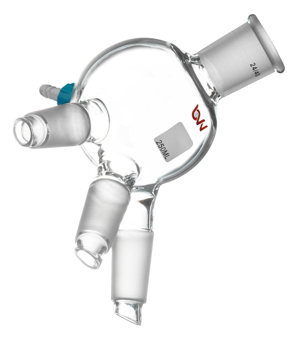 Triple Neck Cow Receiving Flask - BVV High Desert Scientific