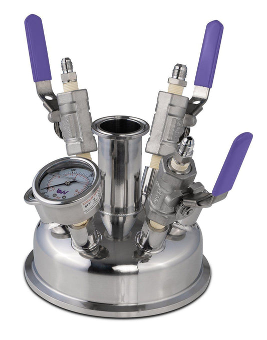 6" Pre-Built BIFLOW Hemispherical Lid with BVV 316SS Full Bore Valves - BVV High Desert Scientific