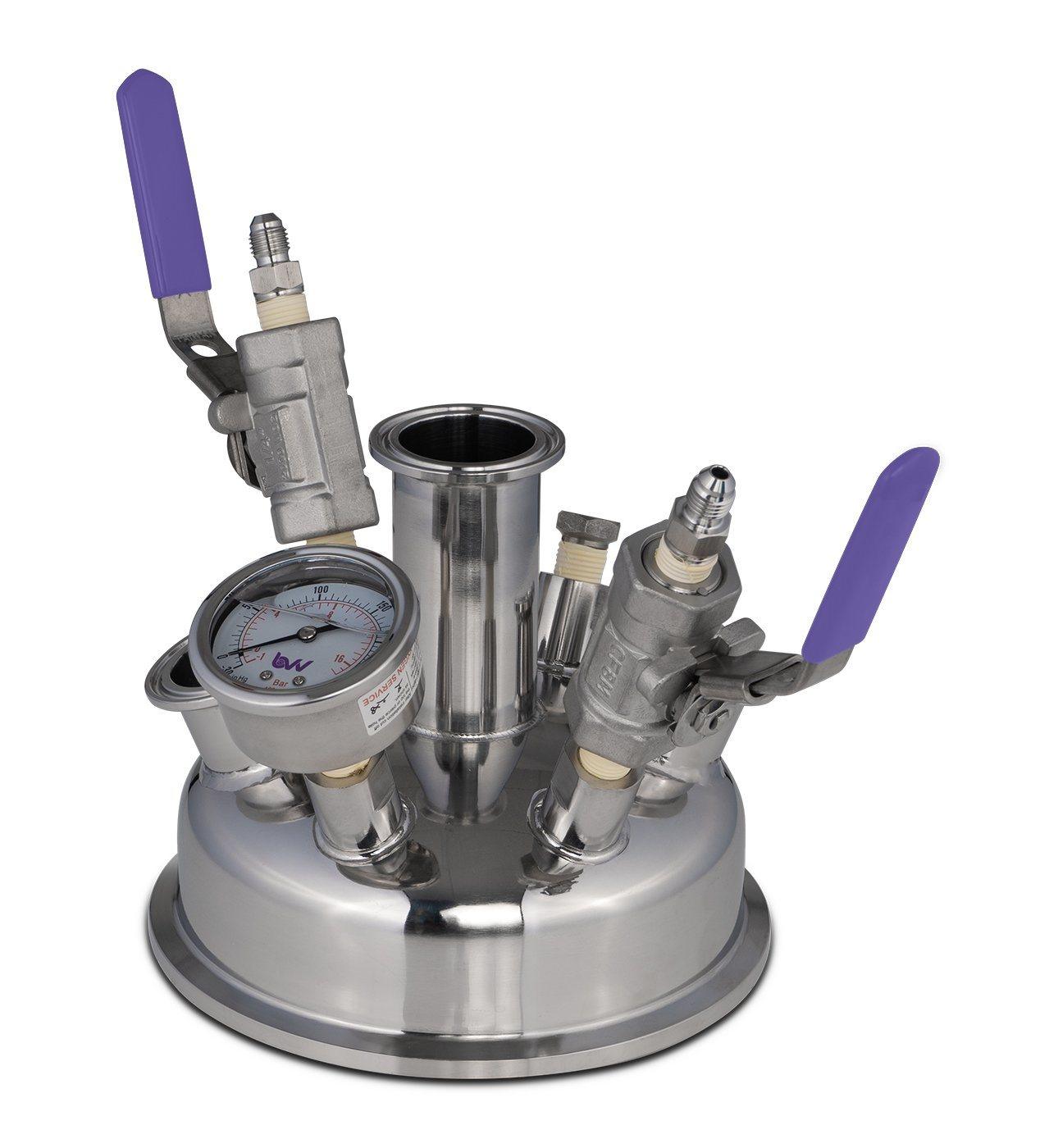 6" Pre-Built Hemispherical Lid with BVV 316SS Full Bore Valves - BVV High Desert Scientific