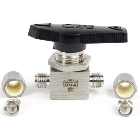 2 Way Ball Valve - Fractional Tube Fitting - SSP Corporation High Desert Scientific