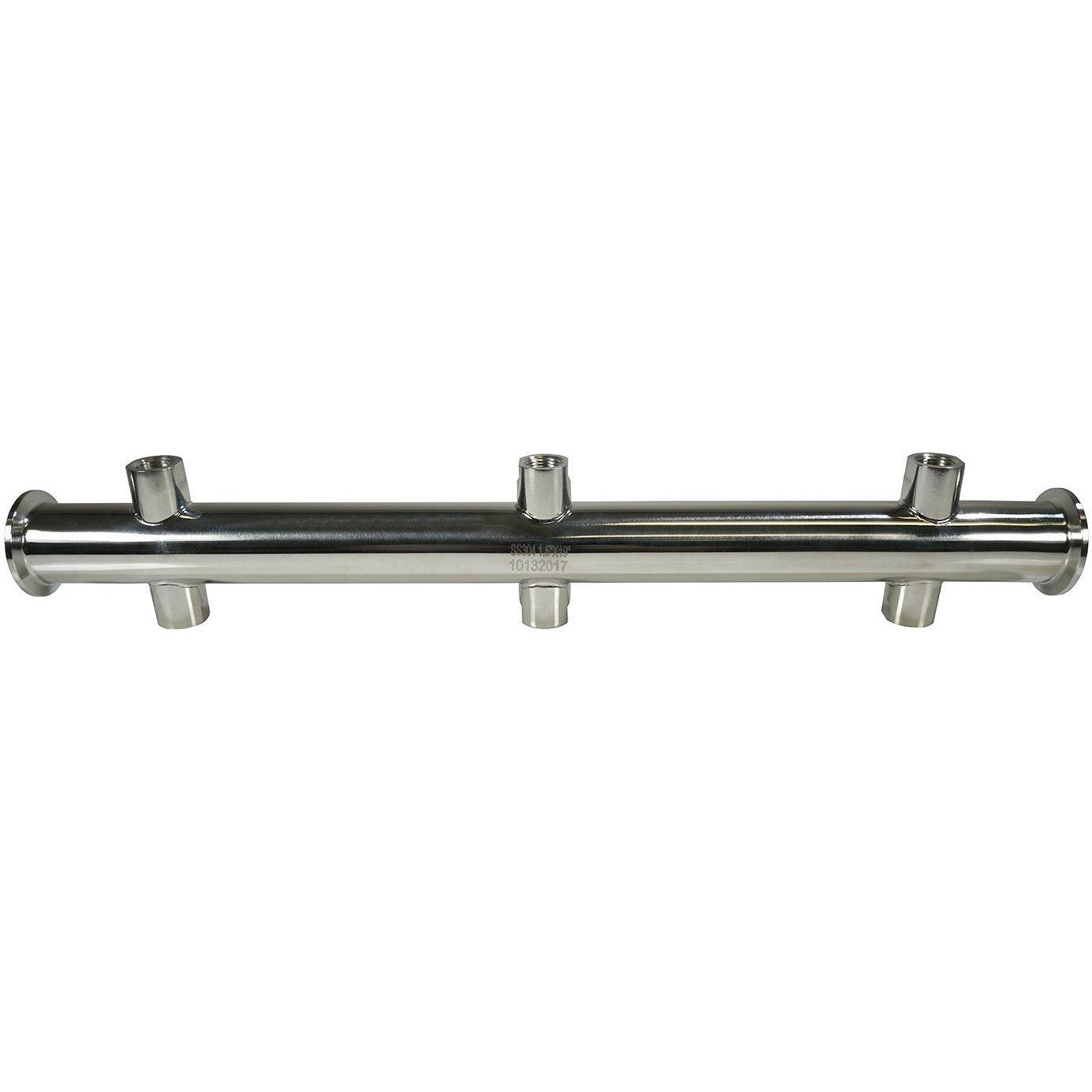 1.5" x 19" x 3/8" FNPT Tri-Clamp Manifold - BVV High Desert Scientific