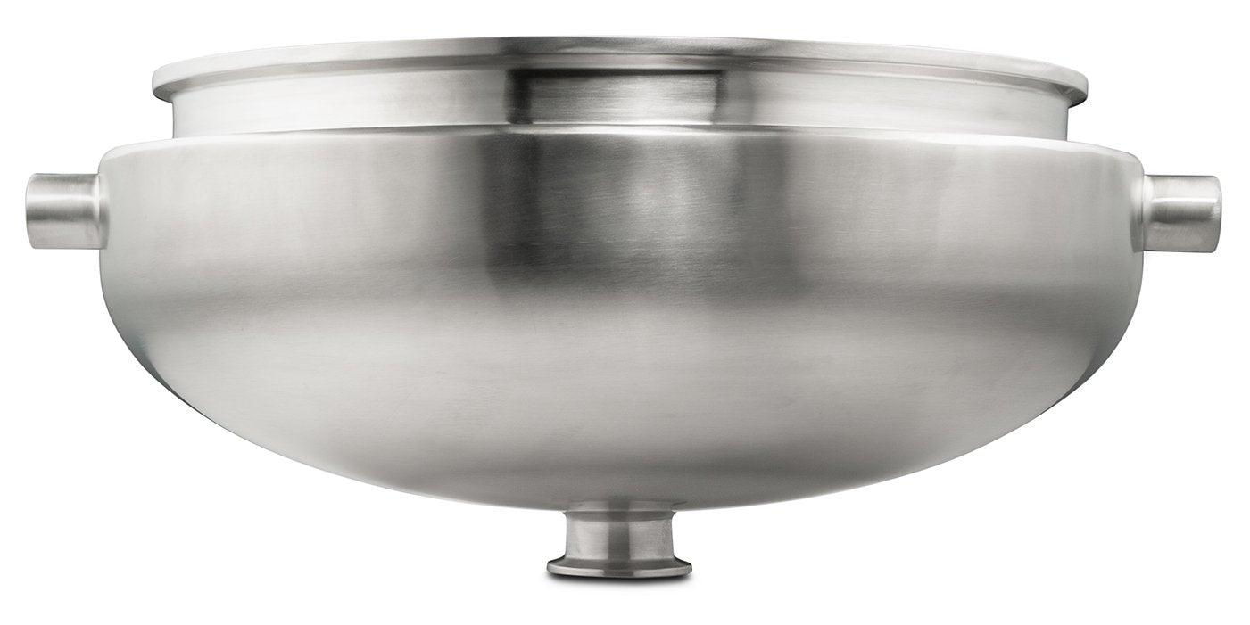 Jacketed Hemispherical Reducers with 2" Tri-Clamp Drain Port - BVV High Desert Scientific