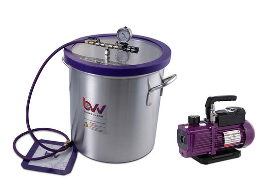 Best Value Vacs 10 Gallon Aluminum Vacuum Chamber and V9D 9CFM Two Stage Vacuum Pump Kit - BVV High Desert Scientific