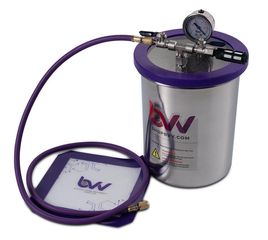 Best Value Vacs 1.5 Gallon Tall Stainless Steel Vacuum Chamber - W/GLASS LID - BVV High Desert Scientific