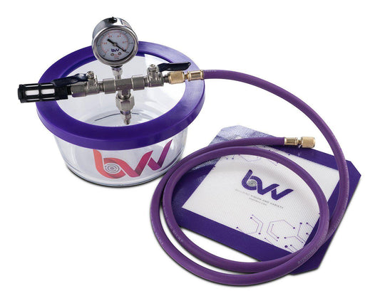 Best Value Vacs 1.75 Quart Pyrex Vacuum Chamber - GLASS LID & HOLES - BVV High Desert Scientific