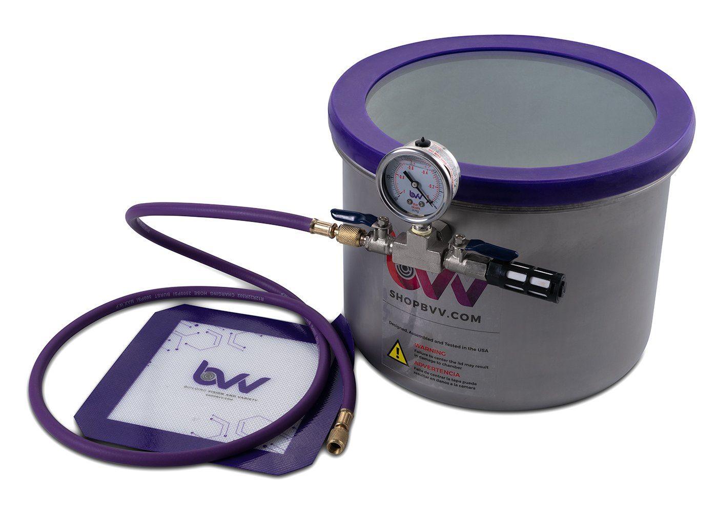 Glass Vac™ 3 Gallon WIDE Stainless Steel Vacuum Chamber - Glass Vac High Desert Scientific