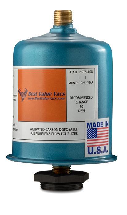 Best Value Vacs RS model 2015+ Vacuum Pump Activated Carbon Exhaust Filter - BVV High Desert Scientific