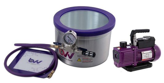 Best Value Vacs 2 Gallon Aluminum Sidemount Vacuum Chamber and V4D 4CFM Two Stage Vacuum Pump Kit - BVV High Desert Scientific