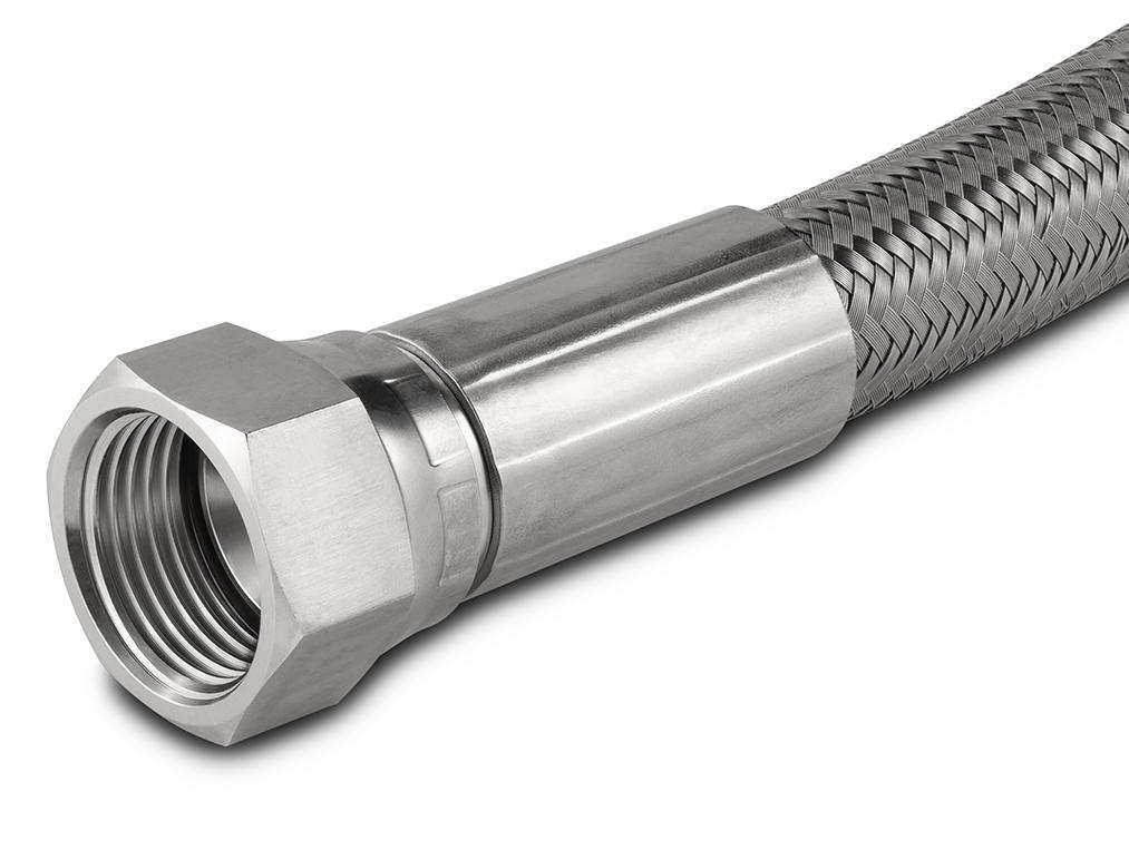 3/4" 37 Degree x 48" Length JIC Braided Stainless Steel Hose - BVV High Desert Scientific