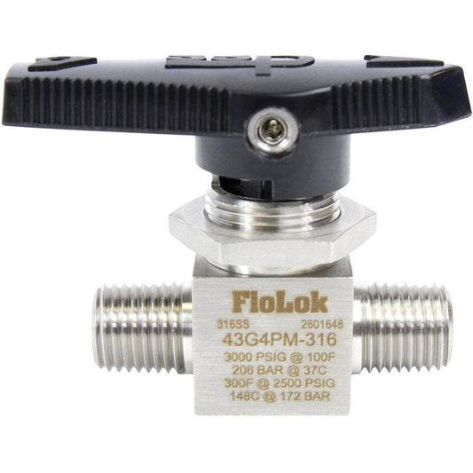 2 Way Ball Valve - 1/4" Male NPT - SSP Corporation High Desert Scientific