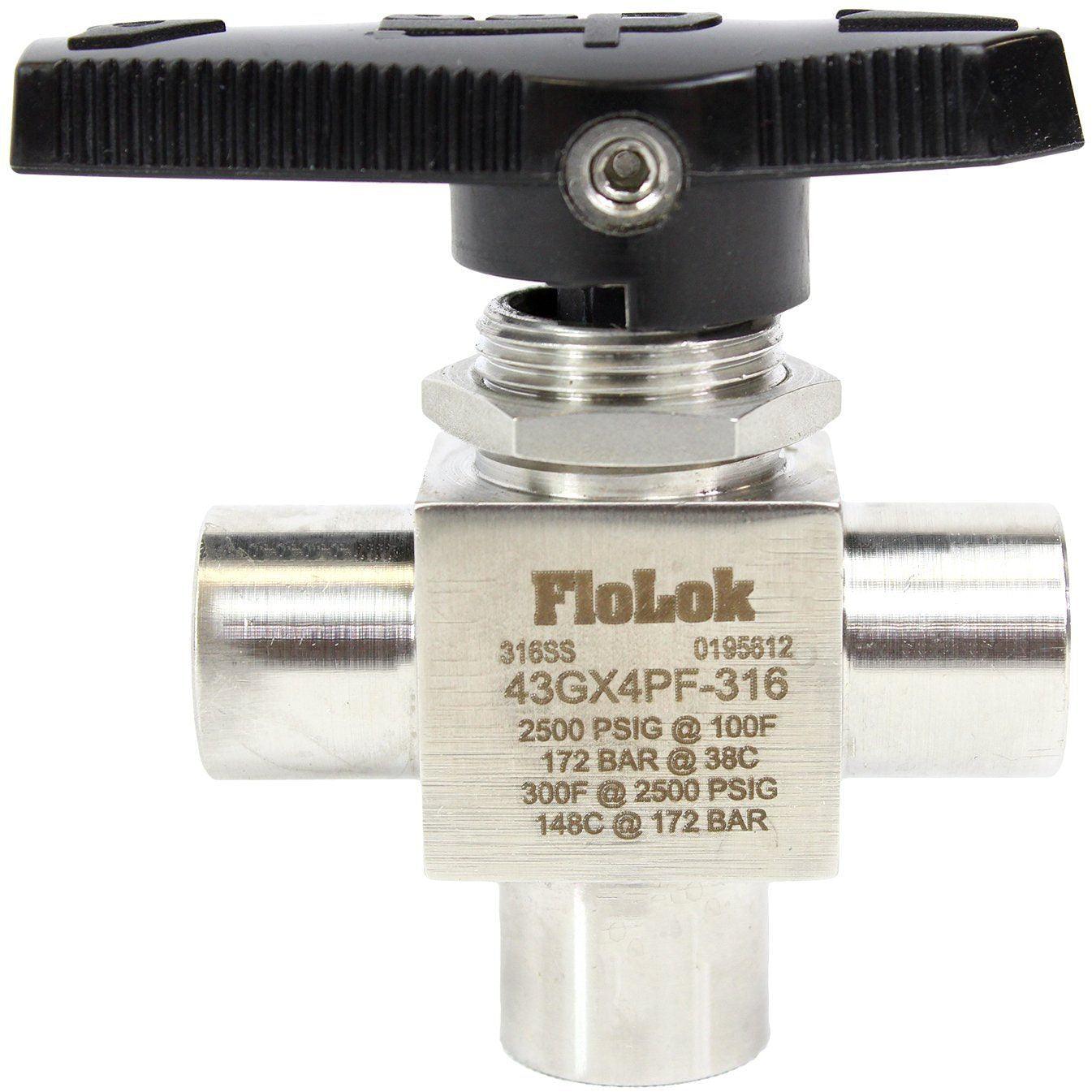 3 Way Ball Valve - Female NPT - SSP Corporation High Desert Scientific