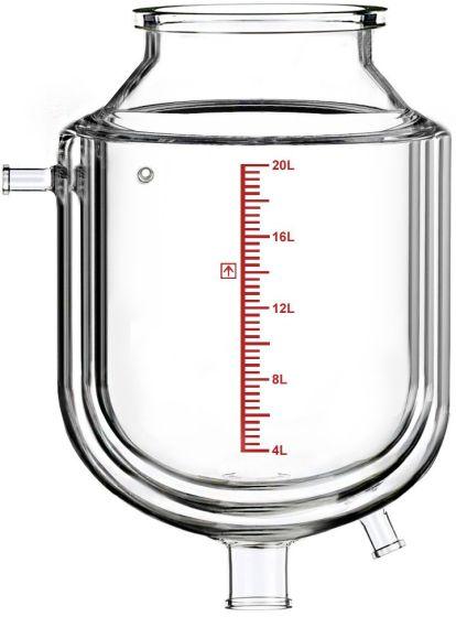 Dual-Jacketed 20L Reactor Vessel for Ai R20 Glass Reactors - Across International High Desert Scientific