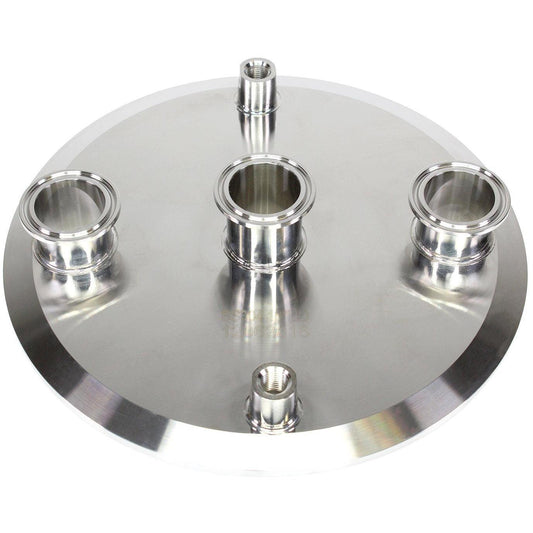 10" x (3) 1.5" x (2)1/4" FNPT Tri-clamp Endcap - BVV High Desert Scientific