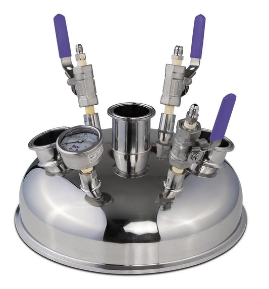 12" Pre-Built BIFLOW Hemispherical Lid with BVV 316SS Full Bore Valves - BVV High Desert Scientific