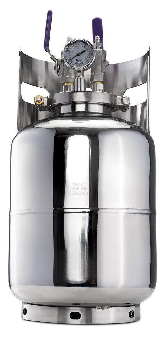 Stainless Steel LP Tank - Includes Gas and Liquid Fill/Drain Ports - BVV High Desert Scientific