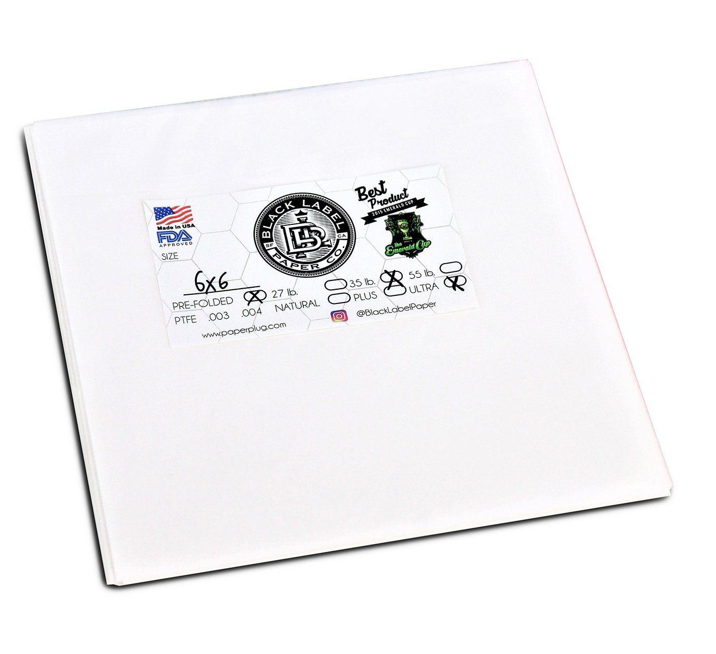 Black Label Parchment Paper 35lb 6"x6" Pre-Folded Silicone ULTRA - BVV High Desert Scientific