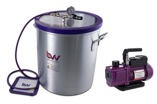Best Value Vacs 15 Gallon Aluminum Vacuum Chamber and V9D 9CFM Two Stage Vacuum Pump Kit - BVV High Desert Scientific