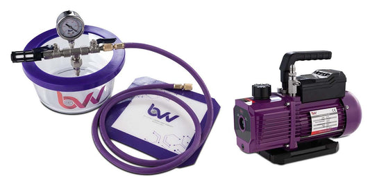 BVV 1.75 Pyrex Vacuum Chamber and V4D 4CFM Two Stage Vacuum Pump Kit - BVV High Desert Scientific