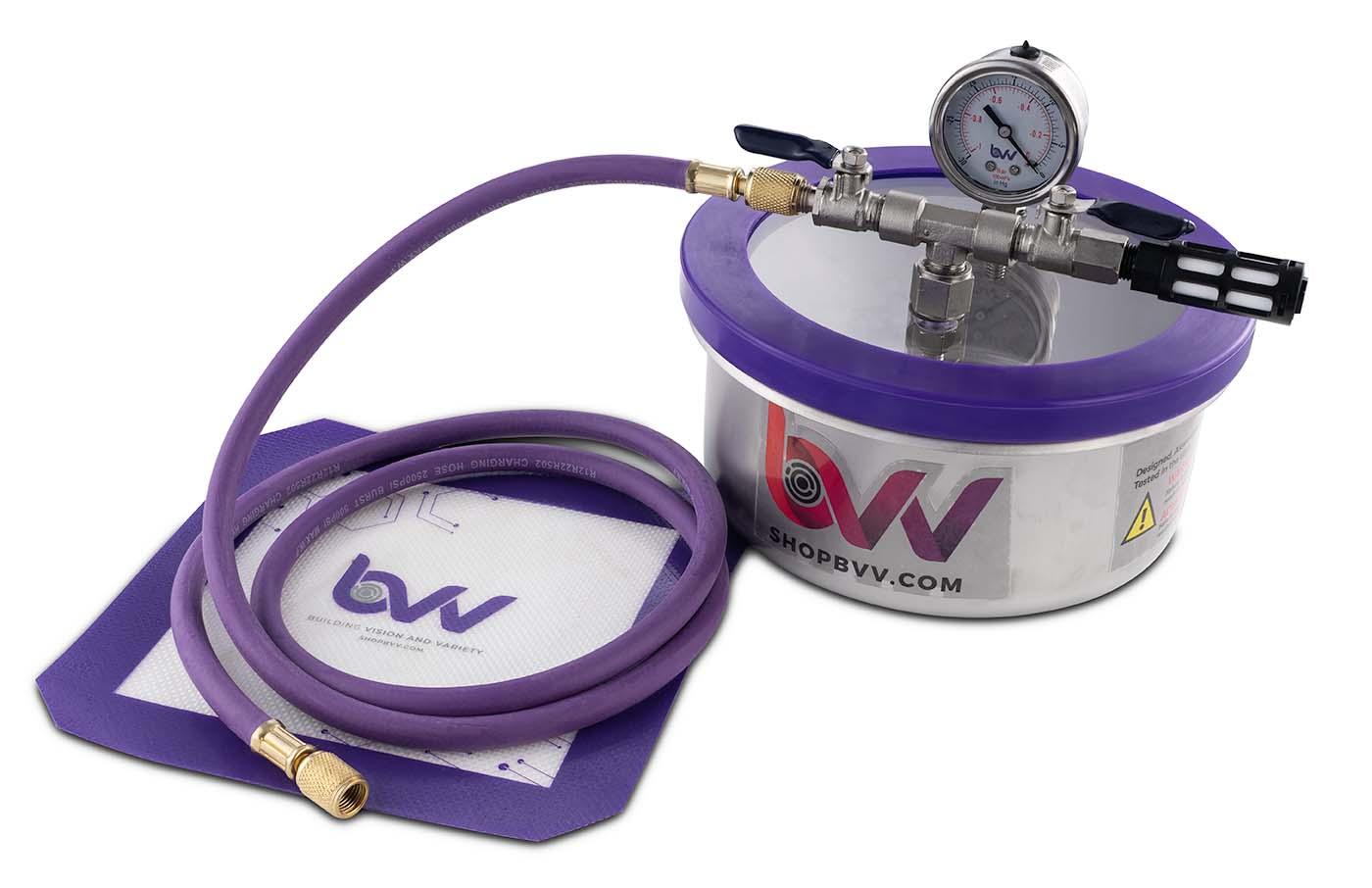 Best Value Vacs 2 Quart Flat Stainless Steel Vacuum Chamber - W/GLASS LID - BVV High Desert Scientific