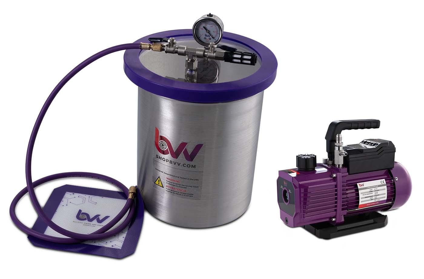 Best Value Vacs 3 Gallon Stainless Steel Vacuum Chamber and V4D 4CFM Two Stage Vacuum Pump Kit - BVV High Desert Scientific