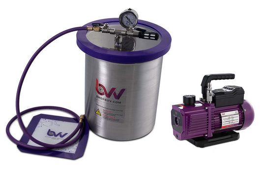 Best Value Vacs 3 Gallon Stainless Steel Vacuum Chamber and V4D 4CFM Two Stage Vacuum Pump Kit - BVV High Desert Scientific