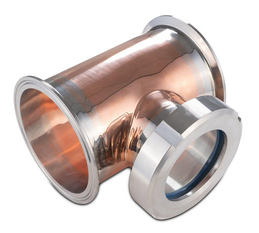BVV Brewing  4" Copper Sight Glass Union Tri-Clamp Tee - BVV High Desert Scientific