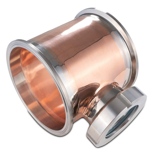 BVV Brewing 6" Copper Sight Glass Union Tri-Clamp Tee - BVV High Desert Scientific