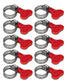 Adjustable Stainless Steel Hose Clamp with Red Butterfly Key - 10 Pack - BVV High Desert Scientific