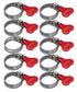 Adjustable Stainless Steel Hose Clamp with Red Butterfly Key - 10 Pack - BVV High Desert Scientific