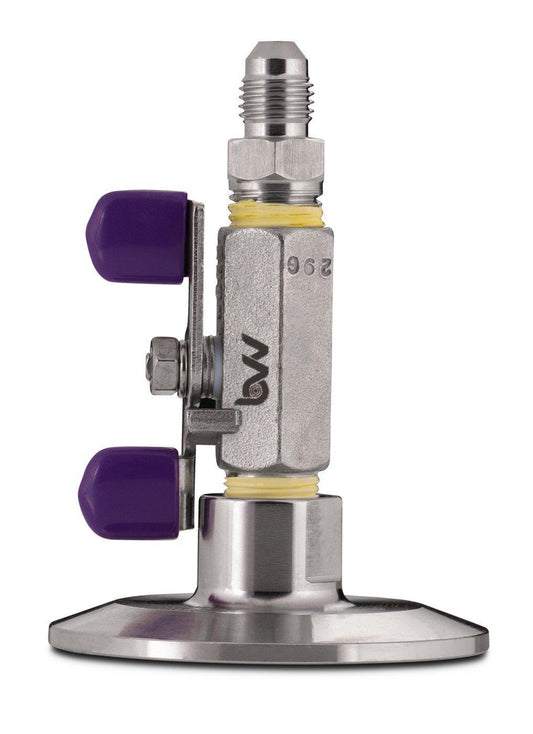Tri-Clamp Topcap with Valve and 1/4" 37 Degree JIC Flare -40 to 230C - BVV High Desert Scientific