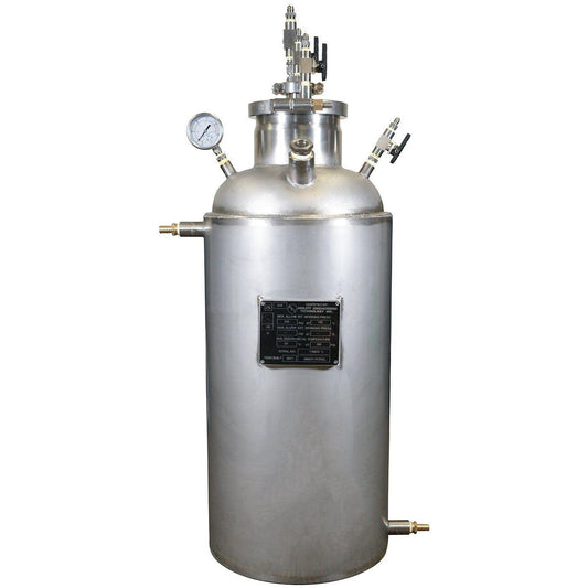 ASME Certified 50L Jacketed Solvent Tank 304L with Diptube - BVV High Desert Scientific