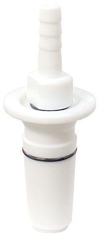 PTFE 24/40 to KF25 or 3/8" Hose Barb Adapter w/ Viton O-rings - Across International High Desert Scientific