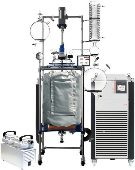 Ai R Series 100L Single Jacketed Glass Reactor w/ Chiller & Pump - Across International High Desert Scientific