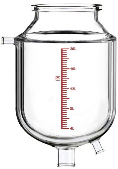 Single-Jacketed 20L Reactor Vessel for Ai R20 Glass Reactors - Across International High Desert Scientific