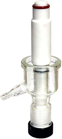 3/8" Drain Port with PTFE On/Off Valve for Ai Glass Reactors - Across International High Desert Scientific