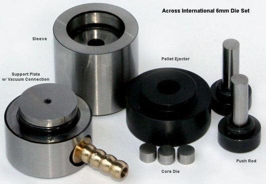 6mm Diameter ID Vacuum Dry Pressing Die Set - Across International High Desert Scientific